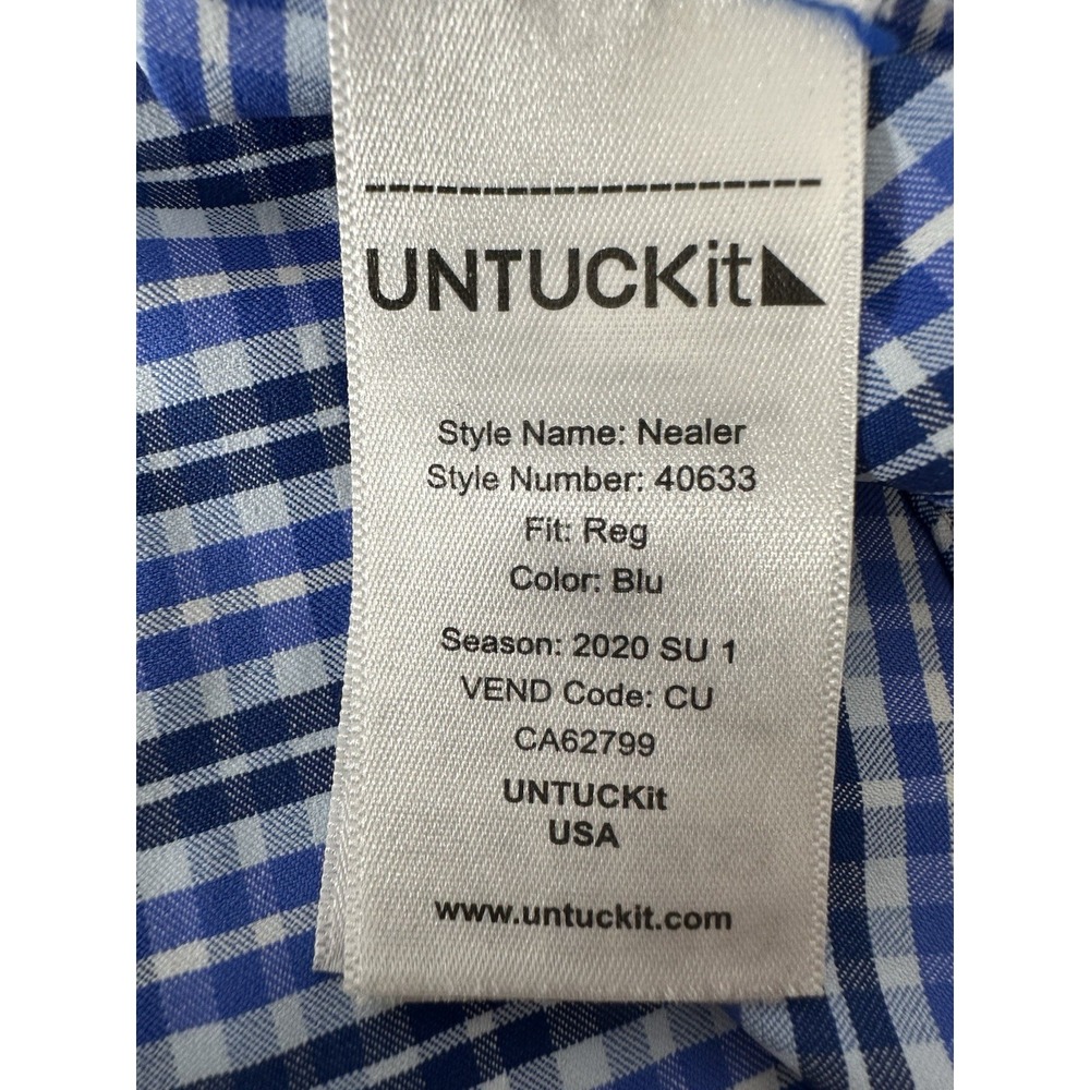 UNTUCKit Shirt Mens XL Plaid Short Sleeve Button Up Casual Comfy Soft Career‎ - Picture 4 of 9